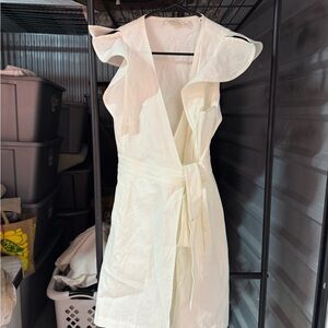 A.L.C. Cream V-Neck Dress